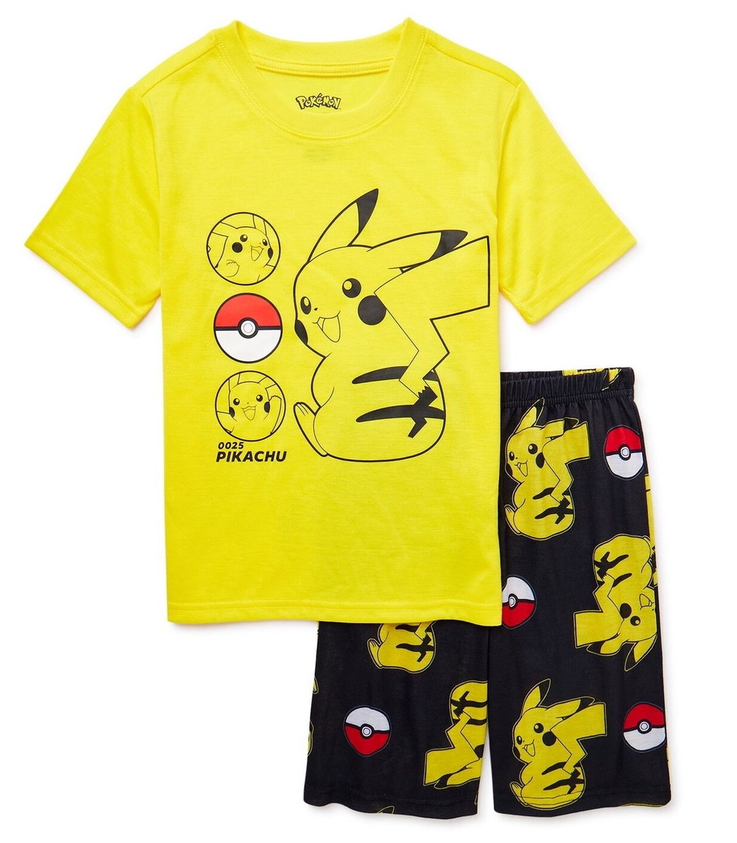 Pokemon Pajamas Set Pikachu Pants T Shirt Shorts Boy Girl 4 5 6 7