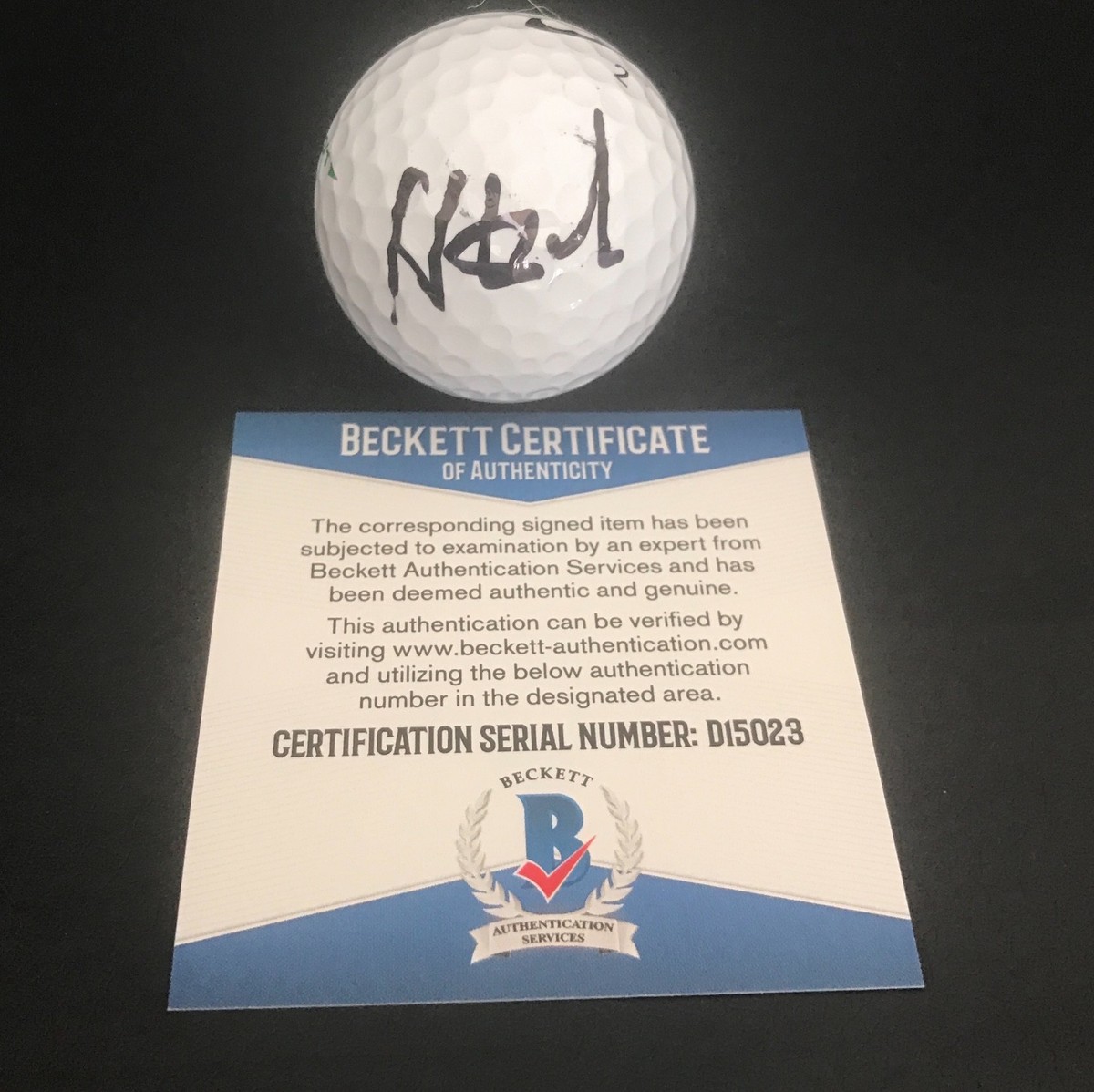 HUNTER MAHAN SIGNED GOLF BALL AUTHENTIC AUTOGRAPH BECKETT BAS COA