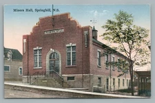 Miners Hall SPRINGHILL Nova Scotia—Rare Antique Postcard 1931