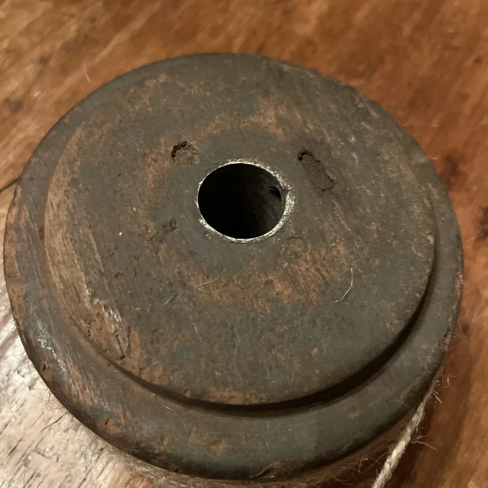 Primitive Decor Antique Wood Spindle Base With Useable Twine & Iron Scissors - Image 4 of 4