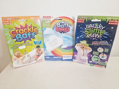 Zimpli Kids 1 x Crackle Baff 1 x Baff Rainbow Bombz & 1 x Galaxy Slime Play