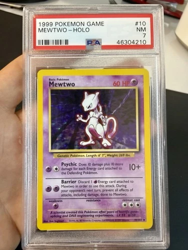 1999 POKEMON GAME #10 MEWTWO-HOLO PSA 7