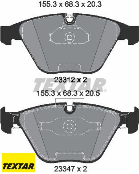 Textar 2331207 Bremsbelagsatz FüR Scheibenbremse Bremsbelagsatz FüR BMW-image