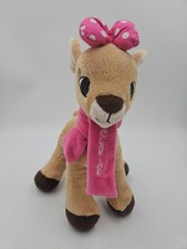 Plush 12" Clarice Rudolph The Red Nosed Reindeer Dan Dee w Pink Scarf Bow