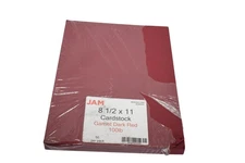 JAM Cardstock 8.5 X 11 Garnet Dark Red 100lb Heavyweight Paper 50 Pack