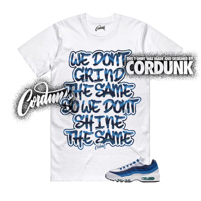 Air Max 95 White Lake Blue Obsidian French Emerald Green T Shirt Match DIFF
