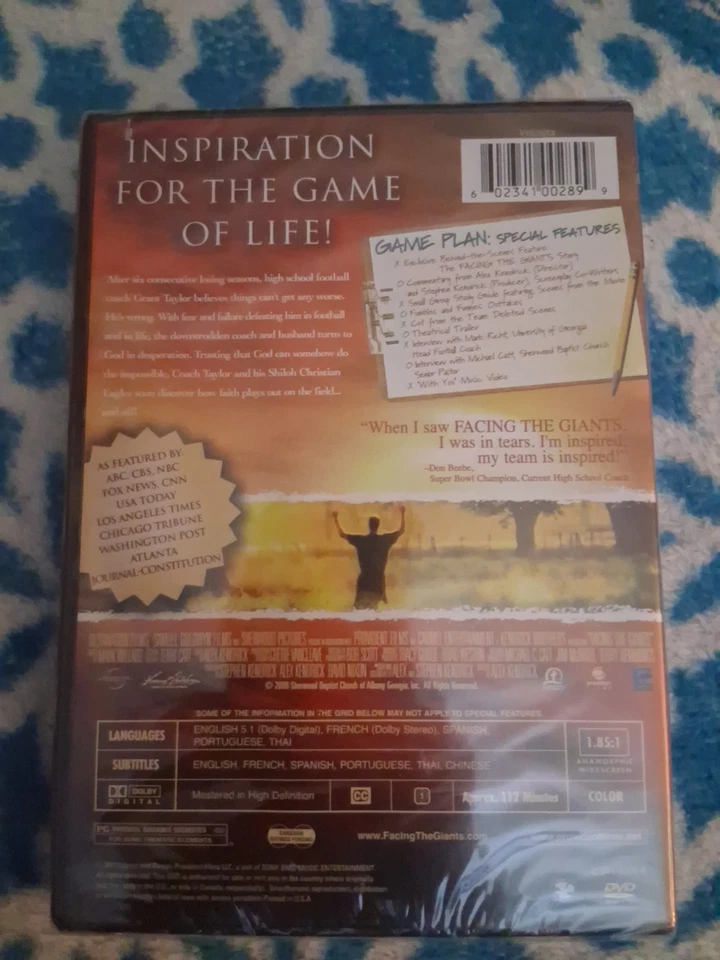 Facing The Giants [Brand New Sealed DVD] - Inspirational Film-NEW - Image 2 of 2