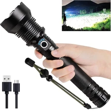 Rechargeable LED Flashlights High Lumens, 90,000 Lumens Super Bright Flashlight 