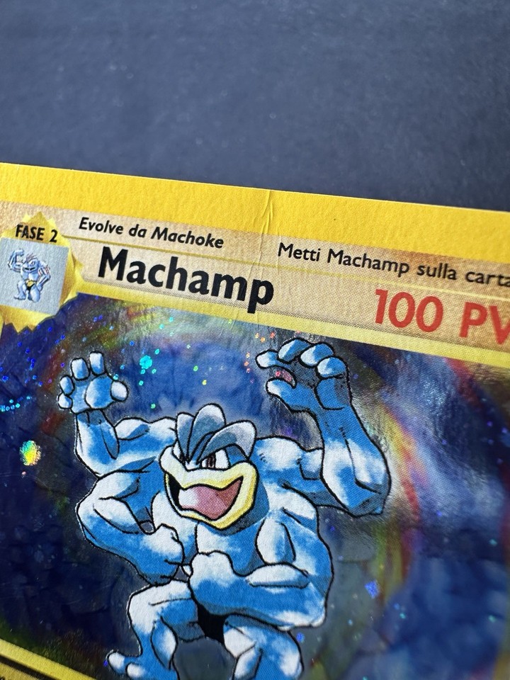 Pokémon TCG Machamp Holo Rare 1st Edition #8/102 Italian LP SWIRL 🌀 B ...
