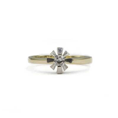 Brillantring Ring mit Diamant 0,14 ct Diamond in 585 14kt Gold Solitär Gr. 54 - Bild 1 von 4