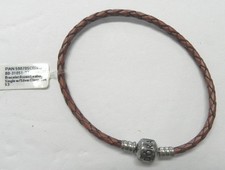 S891  Pandora Single Brown Leather Bracelet 590705CBN-S3 - Size 20.5 cm