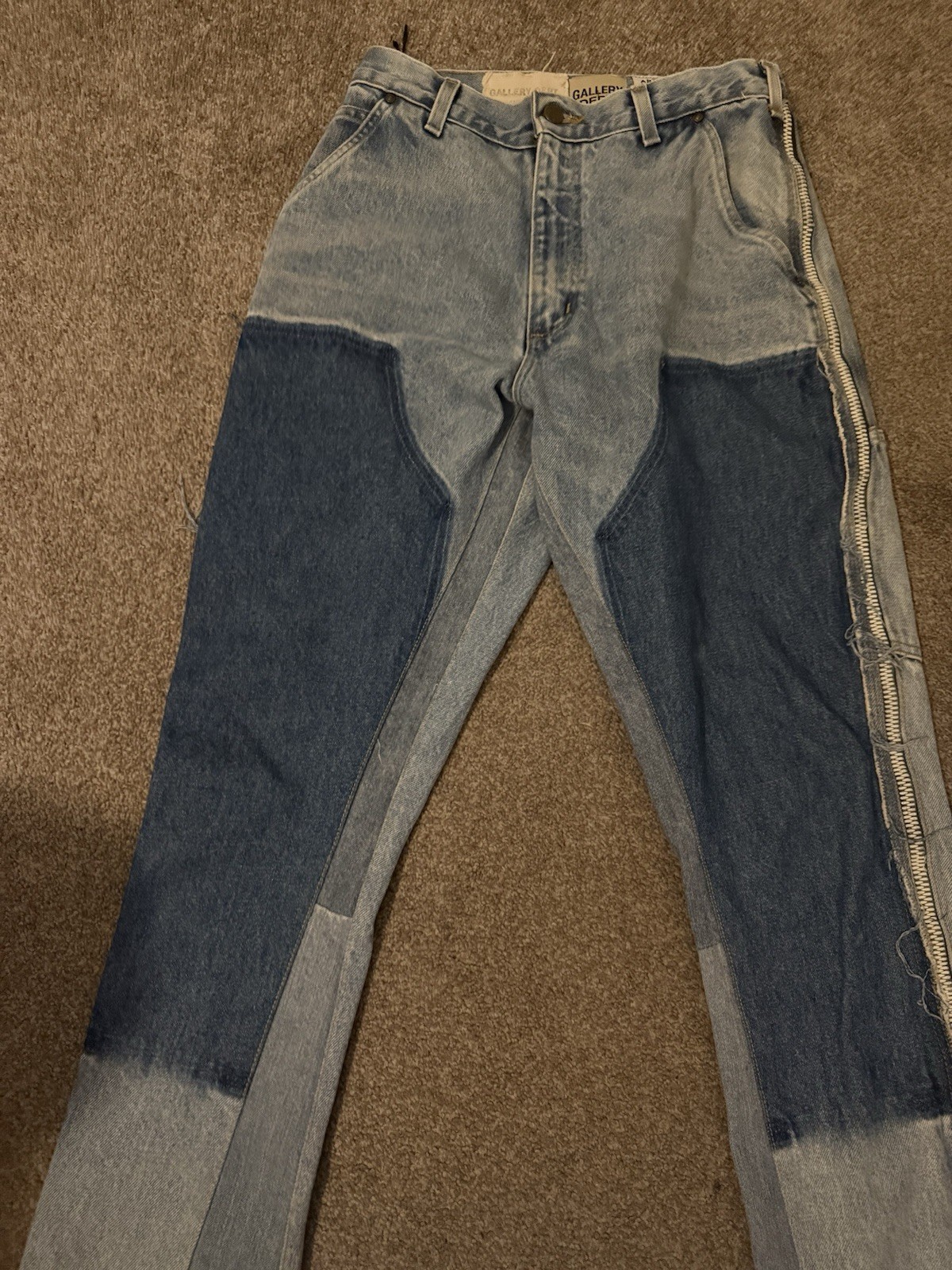 Gallery Dept. Patchwork Flared Denim Jeans Blue Z… - image 4