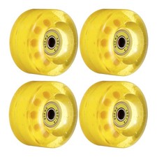 Roller Skate Wheels with Bearings Quad Skate Replacement, Shine Yellow 4pcs
