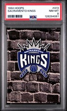 Hoops 1994-95 Sacramento Kings #413 PSA 8 Team Logo NBA Basketball