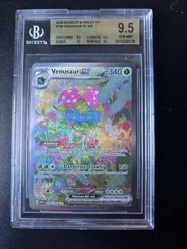 Venusaur ex 198/165 Sv: Scarlet & Violet 151 Holo BGS 9.5 Strong subgrades