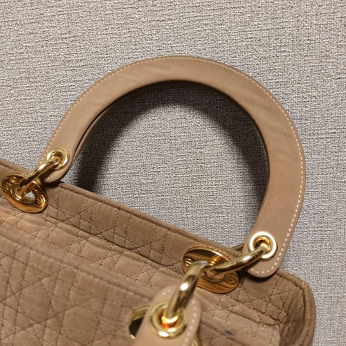 Christian Dior - Borsa Vintage Lady Dior Cannage - Trapunta Nylon Tan - Medium - Foto 7 di 19