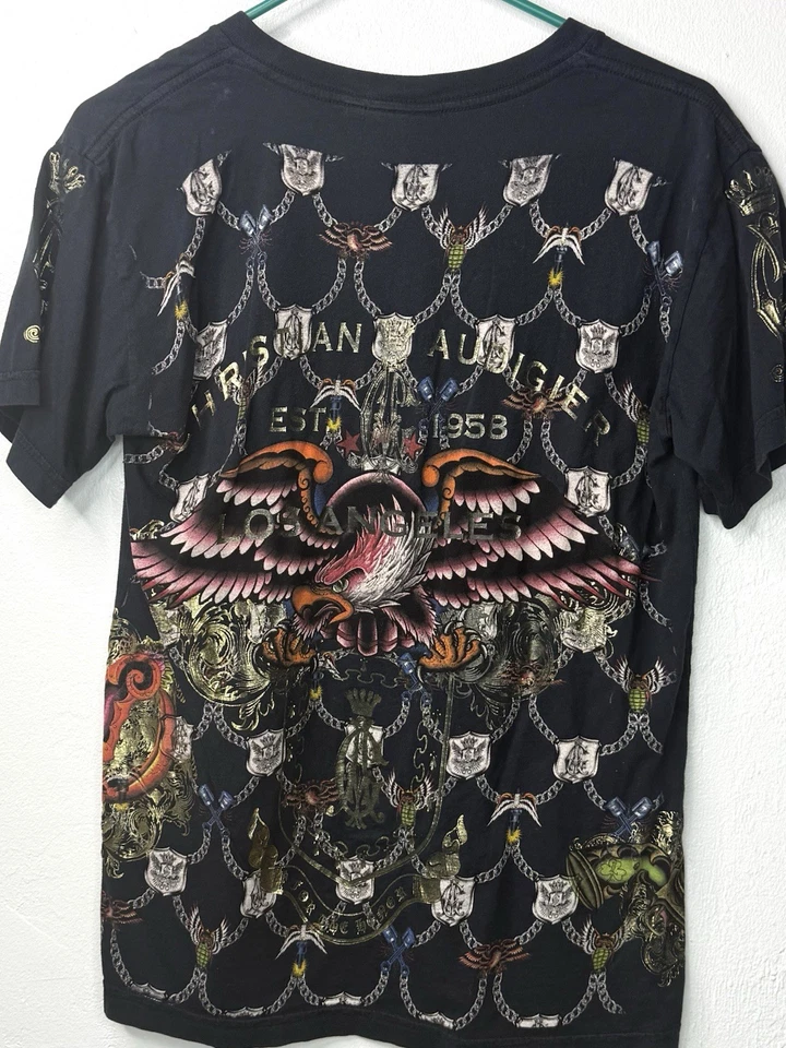 VINTAGE CHRISTIAN AUDIGIER AOP Small Vintage Y2K Ed Hardy -1992 - Image 3 of 4