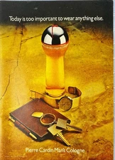Pierre Cardin Cologne "Too Important to Wear Anything Else" Vintage Ad Playboy