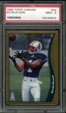 1998 Topps Chrome KEVIN DYSON #55 PSA 9 Graded Rookie Card TENNESSEE TITANS RC. rookie card picture