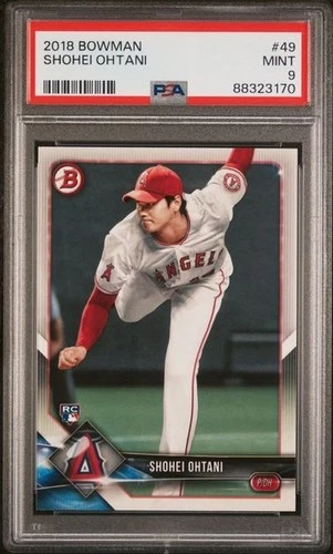 SHOHEI OHTANI 2018 TOPPS BOWMAN 49 PITCHING ROOKIE CARD RC PSA 9 MINT #88323170