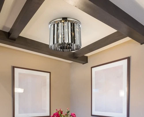 Urban Classic Sydney 6-Light Metal Royal Cut Flush Mount - Polished Nickel - Picture 8 of 9