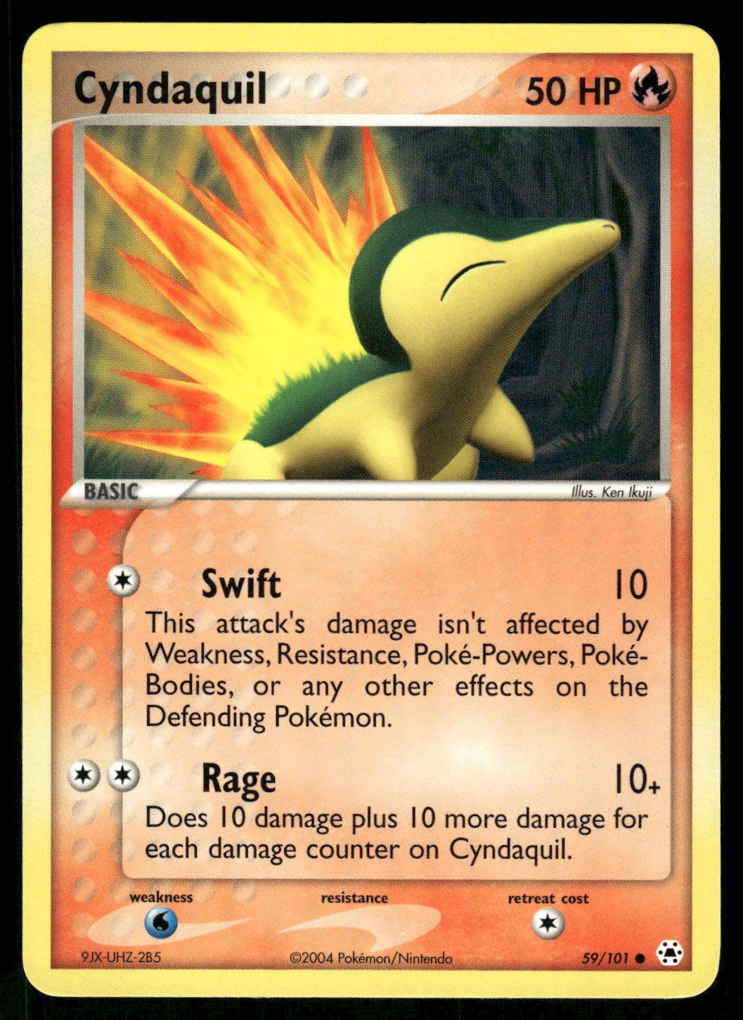 2004 Near Mint Pokemon Cyndaquil 059/101 Hidden Legends English