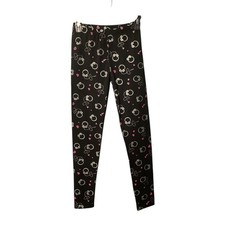 Gap Kids Girls Black Leggings Headphones Hearts Print XXL 14-16 Cotton Blend NWT