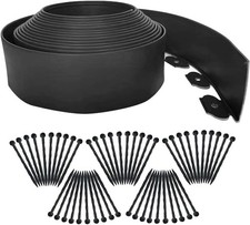 10m Lawn Edging Borders,Plastic Garden Edging Border [Extra Tall 10cm]with 50pc