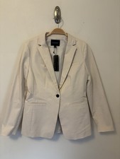 NEW Banana Republic Long And Lean Blazer Cream Professional Single Button - Desc