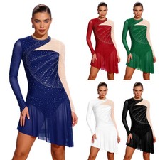 Womens Dancewear Mesh Bodysuit Modern Jumpsuit Costume Gymnastics Contemporary