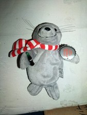 Collectible Coca-Cola Bean Bag Plush Gray Seal Missing Cap Hat W/ Tag