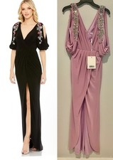 MAC DUGGAL 42049 lilac beaded open sleeve gown size 2 $498
