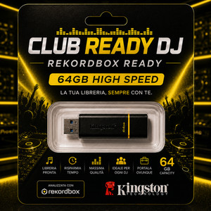 CLUB READY DJ Rekordbox Ready Chiavetta Pendrive USB 64GB 3.2 Libreria DJ Pronta