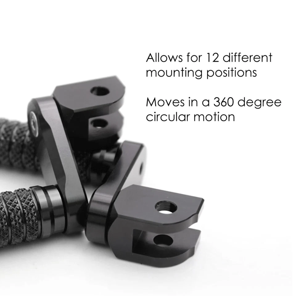 Black M-Grip Rider Foot Pegs 40mm Extend For Yamaha TDM 850 91-94 95 96 97 98 99 — 第 4/4 张图片