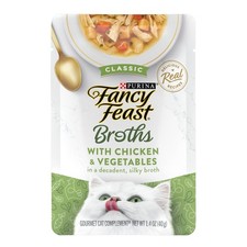 Purina Fancy Feast Broths Classic Chicken Veggies Wet Cat Food Complement