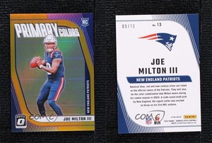 2024 Panini Donruss Optic Rookie Primary Colors Gold Prizm /10 Joe Milton III RC