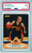 PSA 9 STEPHEN CURRY 2009 PANINI #307 ROOKIE CARD RC MINT STEPH WARRIORS LOW-POP. rookie card picture