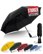 Chakipee Travel Compact Umbrella Windproof - XL 42inch , Black-42inch
