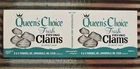 VINTAGE QUEEN'S CHOICE FRESH FRYING CLAMS ADVERTISING GALLON CAN OLD METAL SIGN