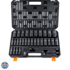 1/2" Drive Impact Socket Set, 34 Piece Socket Set Metric 8-36mm, 6 Point Cr-M...