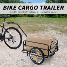 Portable Bike Cargo Trailer With Universal Hitch Bicycle Wagon Trailer Black