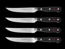 WUSTHOF Classic 4 Piece 4.5" Steak Knife Set New Sealed New Laser LOGO Handle