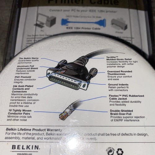 NEW Gold Series 10' 24k Gold Series IEEE 1284 Printer Cable -10ft- - Picture 8 of 10