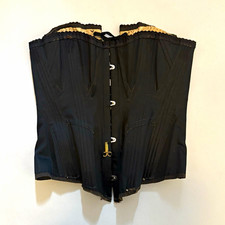 Victorian black steel boned corset