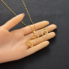 Africa Map Outline Jewelry Set