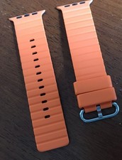 Generic Watch Band For 49mm Apple Ultra 1, 2 & 3 Natural Titanium. Orange 4Ocean