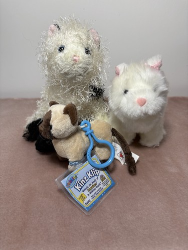 Ganz Webkinz Domino Cat, Lil’Kinz Persian Cat, Siamese Kinz Klip NWT Plush Lot