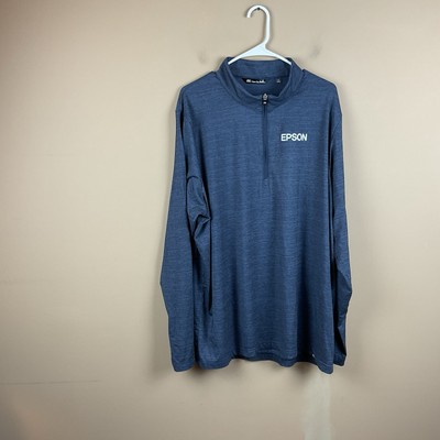Travis Mathew 1/4 Zip Performance Golf Pullover Shirt Mens XXL Navy Blue L/S