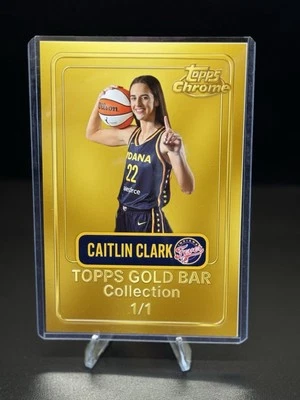 Caitlin Clark 4x6 Photo Indiana Fever-Gold bar collection +top loader/stand