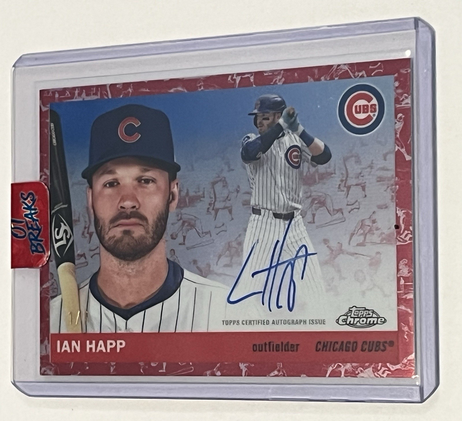 2025 Topps Chrome Platinum Autographed Ian Happ Red Toile 1/5 #CPA-IH